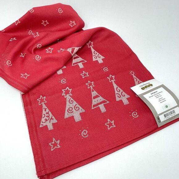 Ekelund Julegran Christine Rechl Christmas Red Woven Cotton Runner 14x56” NWT - Picture 1 of 4